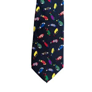 Alynn Neckwear Mens Silk Tie Navy Blue Golf Bags Well Dressed Bags USA Made